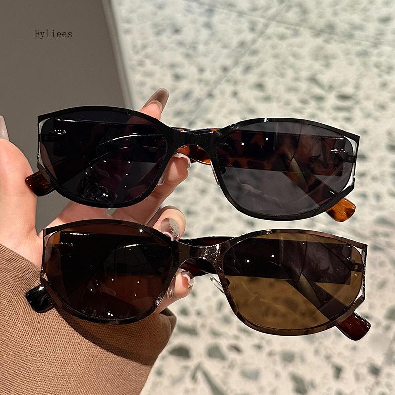 Vintage Oval Punk Sunglasses Female Luxury Design Curved Frames Sun Spectacles Male Fashion Eye Spectacles Shades Goggles UV 400 Protection
