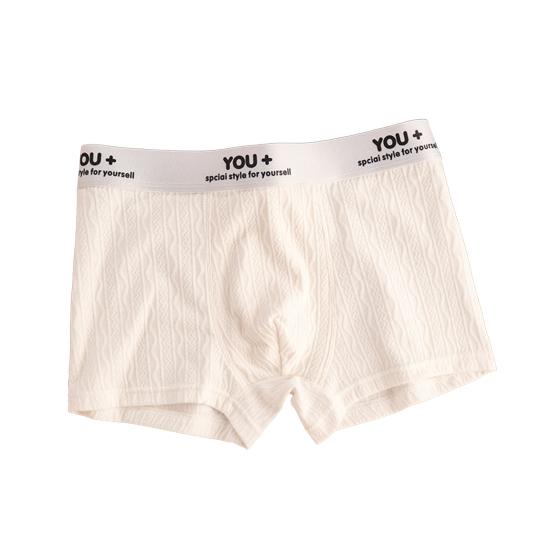 Men Boxer Underwear Elastic Mid-Waist Design Breathable Comfortable Shorts Briefs Letter Print U-Convex Panties