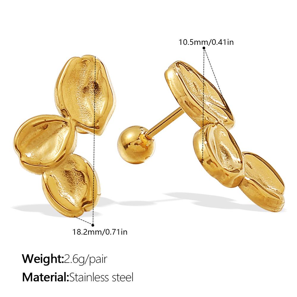 Stylish cute exquisite wind irregular shape stud earrings stainless steel gold plated variety earrings women