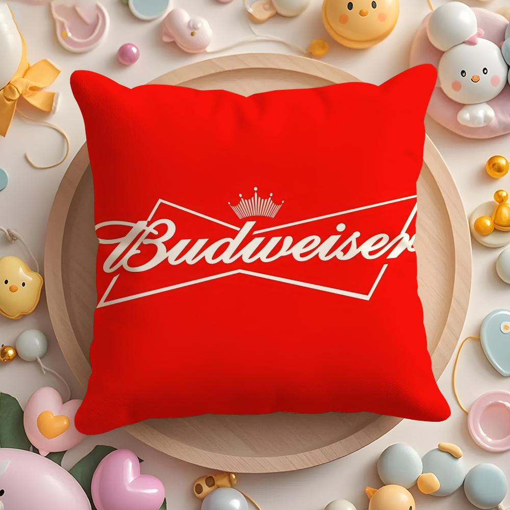HOT B-BudweiserS Cushion Cover Home & Car Multi-Scene Pillow Cover - Reversible, Soft & Durable for Daily Use