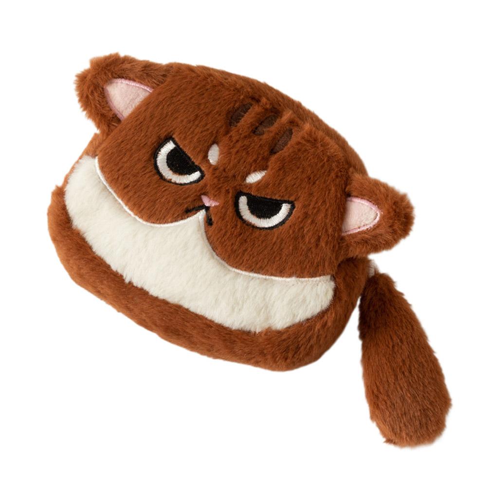 Furry Cartoon Cat Wallet Large-capacity Earphone Bag Plush Bag Keychain Pendant Storage Bag for Lipstick Jewelry For Women