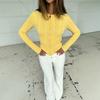 Womens Short Knit Cardigan Round Neck Slim Fit Twist Zip Up Fall Winter Casual Outerwear