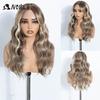 20 Inch 6X4 Synthetic Lace Front Wig Highlight Ash Blonde Brown Body Wave Natural Hairline Heat Resistant For Brazilian Women