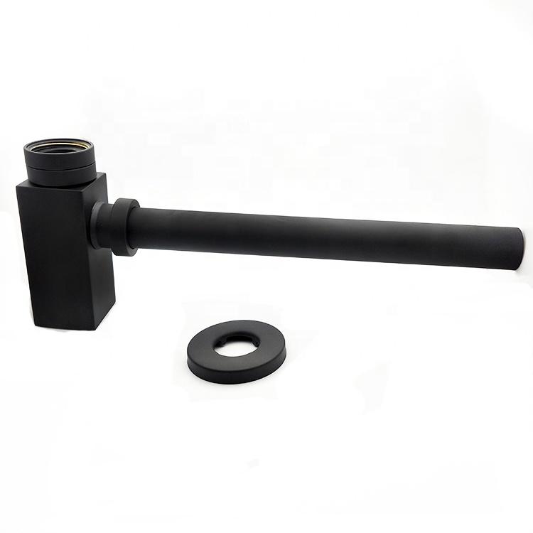 Bathroom Black Brass Bottle Siphon Basin Waste P Trap Bath Sink Waste Trap (Black,Brass) чёрный