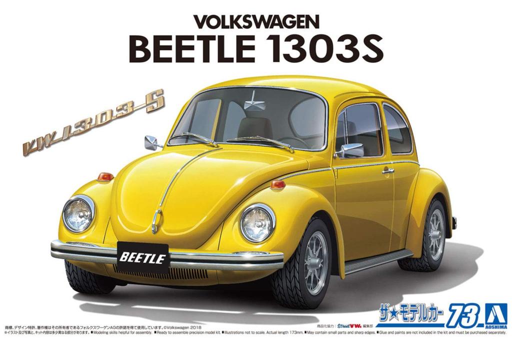Aoshima Bunka Kyozai Scale The Model Car Series 73 Volkswagen 13AD Beetle 1303S 1973 Plastic Model (AOSHIMA) 1/24 No.