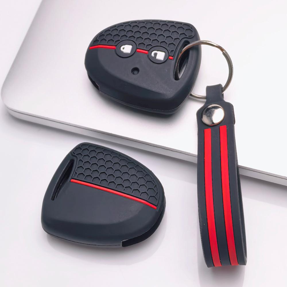 Key Cover for Toyota Hilux Yaris Corolla Rav4 Vigo Vitz Echo Classic with Keychain Anti-Scratch Guard Shockproof Protection Soft Grip Texture