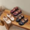New Spring Girls British Mary Jane Shoes Soft Sole Anti Slip T Strap Buckle Flat Shoes