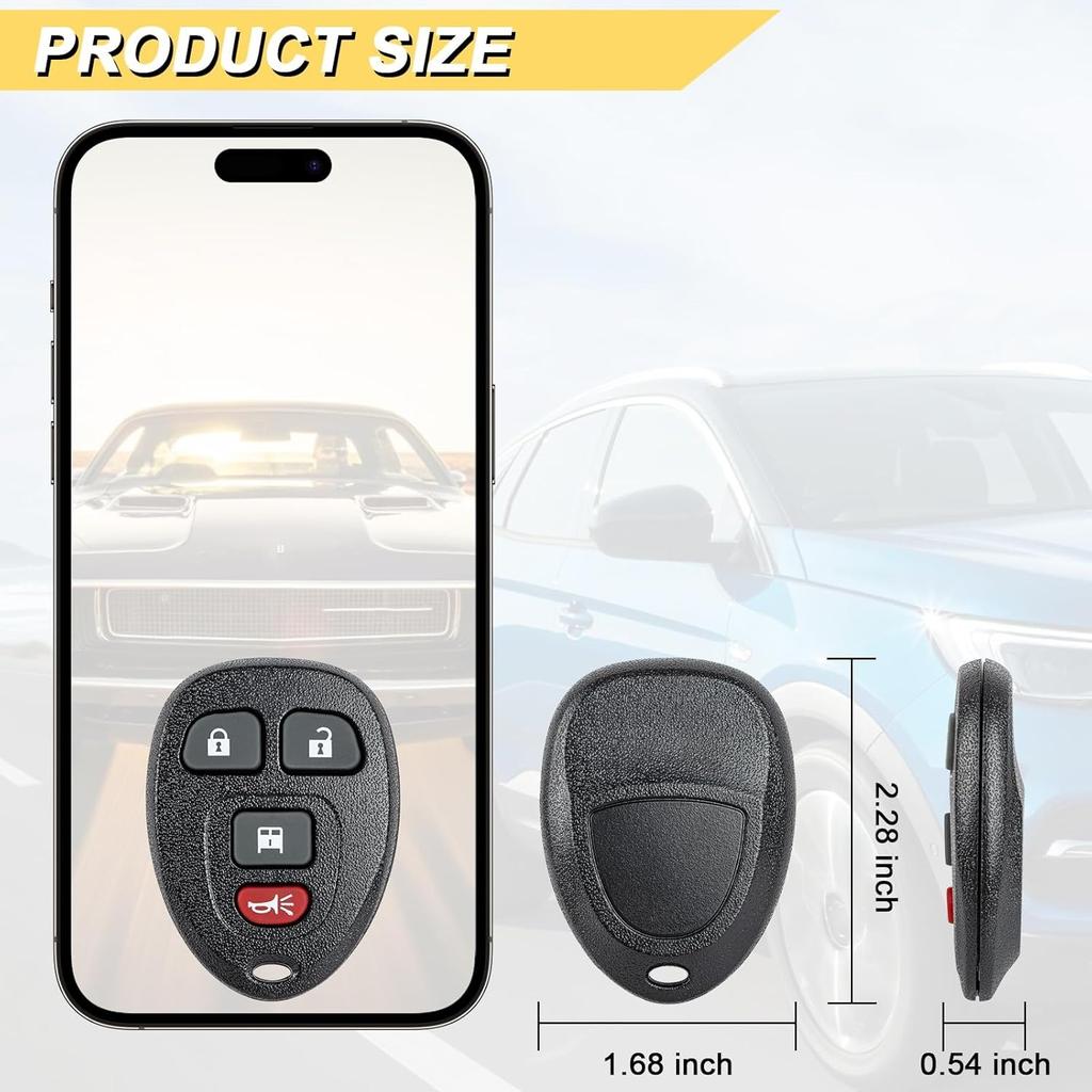 Key Fob Replacement for 2007-2024 Chevrolet Express Van & GMC Savana Car Keyless Entry Remote Control, OUC60270 OUC60221, 4 Btn