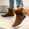 Women's Plus-Size Korean Snow Boots: Thick, Colorful, Velvet-Lined, Flat, with Side Zipper for Autumn and Winter