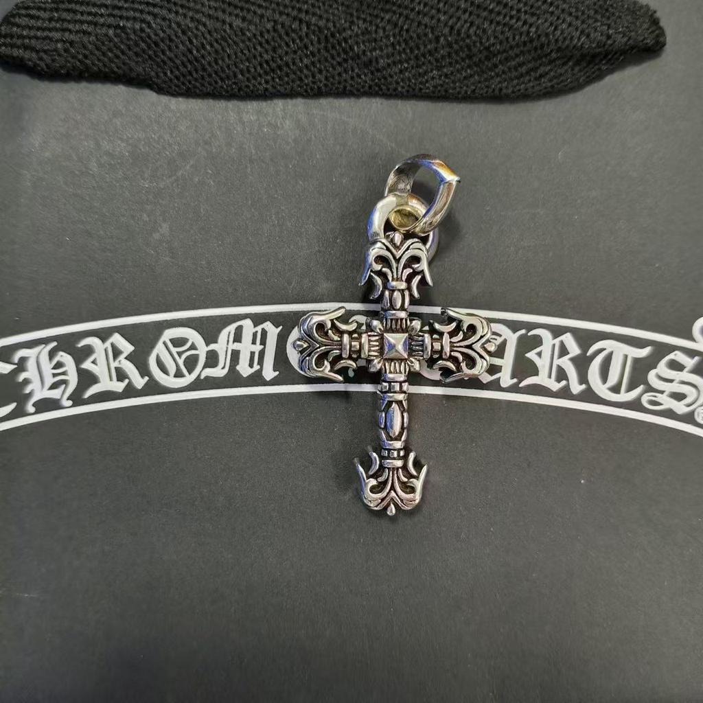 CH Kroko Pendant Collection: Trendy Thai Silver S925 Accessories for Men & Women - Retro Cross, Sword, Hexagram, Bullet Designs