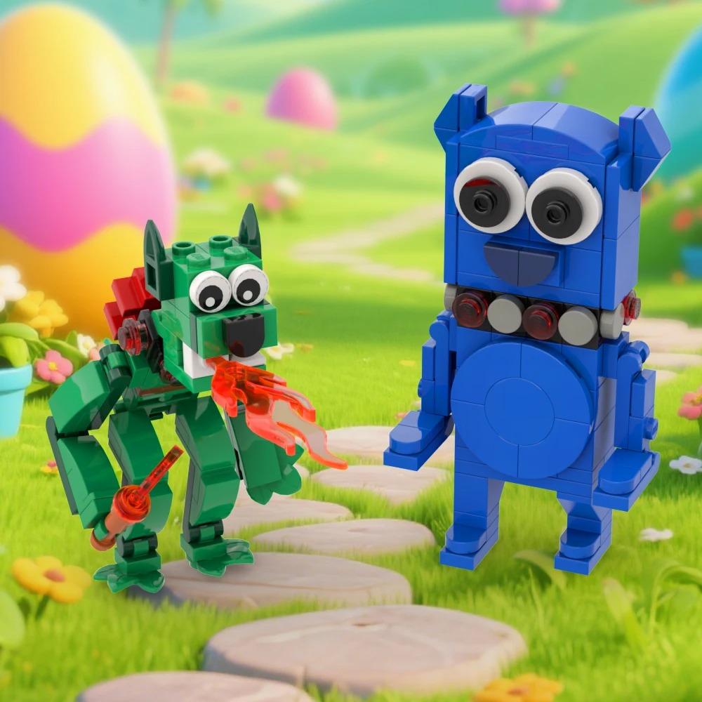 MOC Monster Garden Banban Building Blocks Set Creature Imaginative Assembly Cartoon Bricks, Collectible For Xmas Gift