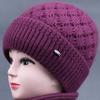 Winter Women Hat Plush Knitted Windproof Earmuffs Hats Outdoor Wool Thick Warm Woolen Caps Middle-aged and Elderly Hat