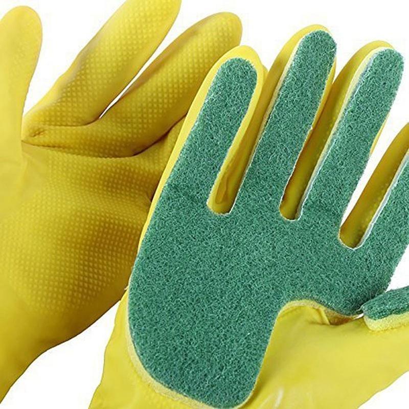 New 1 Pair Creative Home Washing Cleaning Gloves Garden Kitchen Dish Sponge Fingers Rubber Household Clea