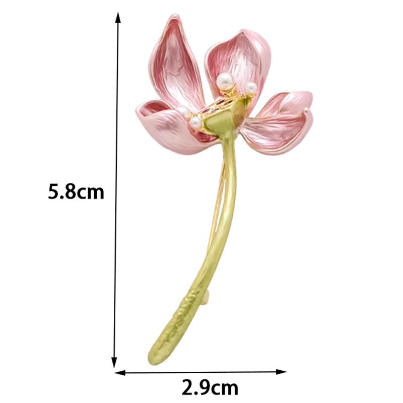 Utsøkt Lotus Flower Brosje For Damer Jenter Elegant Lotus Flower Merker Kreativ Temperament Pins Klær Tilbehør
