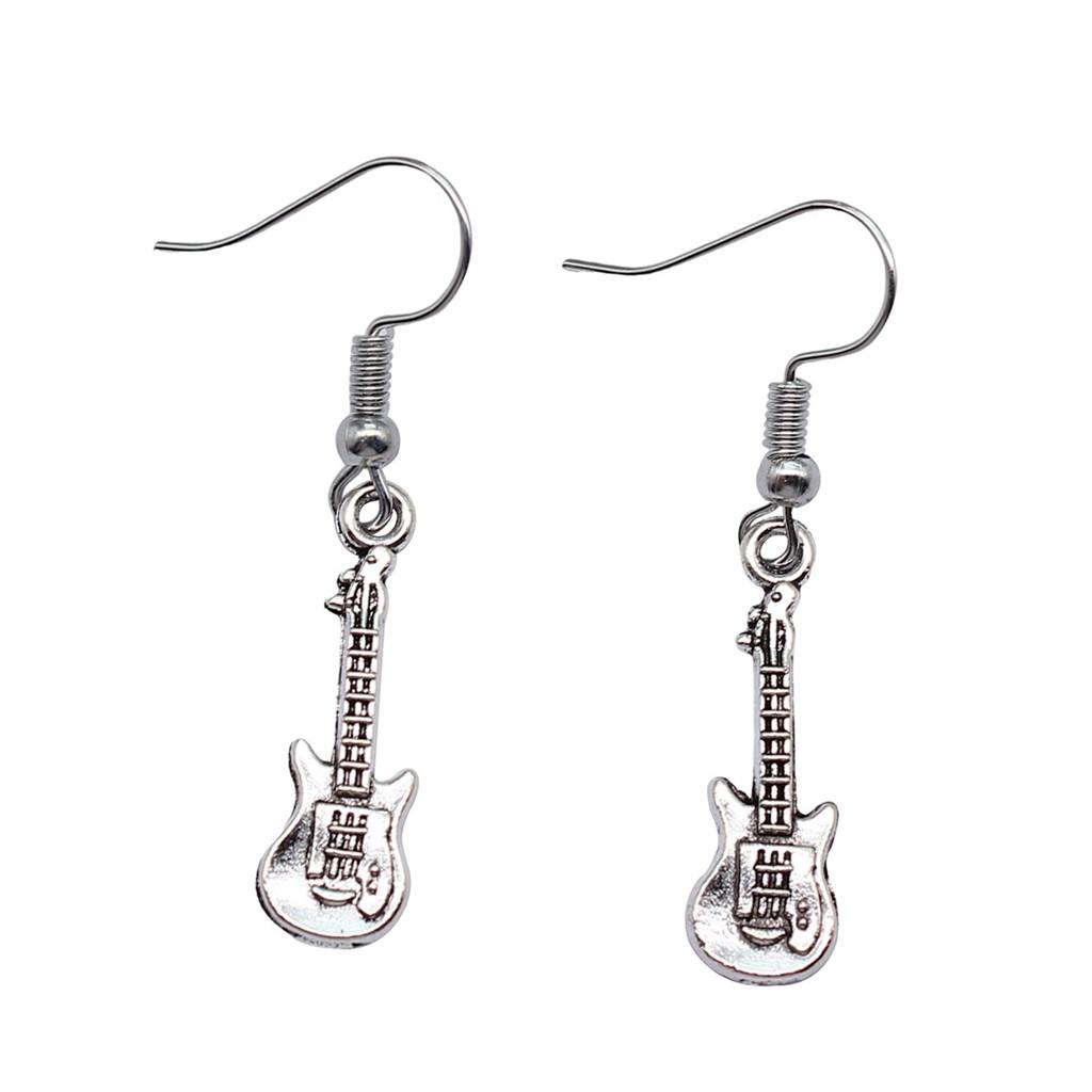 Electric Guitar Dangle Earrings Rock Music Themed Jewelry For Women