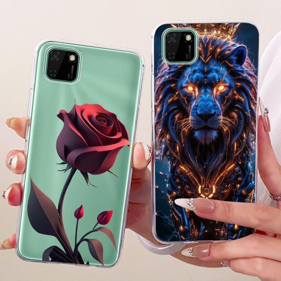 Transparent For Huawei Y5p Case DRA-LX9 Cute Cat Fashion Butterfly Funny Cool Painted Bumper Cover For Huawei Y5 P Casing
