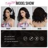 Curly Short Dark Brown Wave Synthetic Wigs for Women Afro Daily Black Brown Natural Hair Wig Middle Part Cosplay Heat Resistant