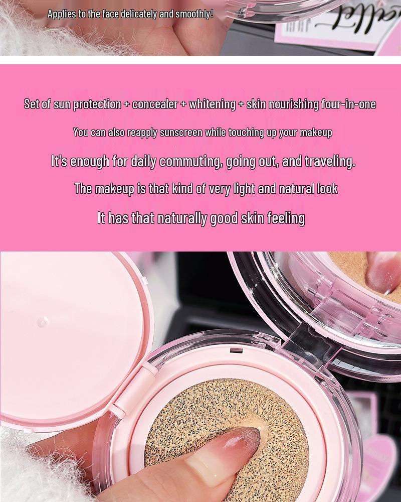 Jiujiu Diary Sunscreen Cushion BB Cream: Concealer, Brightening, Oil Control, Waterproof, Long-Lasting, Non-Cakey Foundation for Students and Parties.
