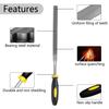 10pcs Needle File Set - Bearing Steel Files with Non-Slips Ergonomic Handles for Precise Filing on Wood 3x140mm/4x160mm/5x180mm