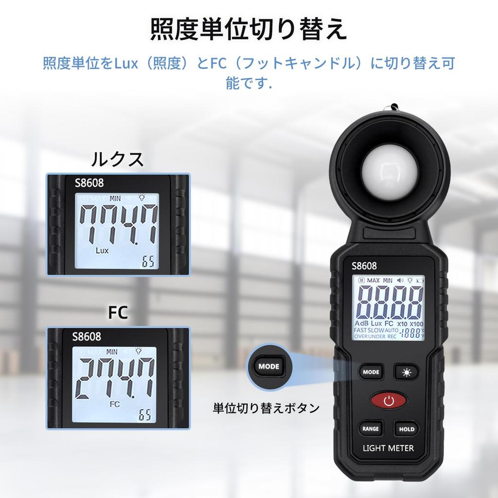 Mcbazel Digital Illuminance Meter Lux Meter 200,000 Lux High-Precision Measurement Portable LCD Display for Photography, Plant Cultivation, Lighting M