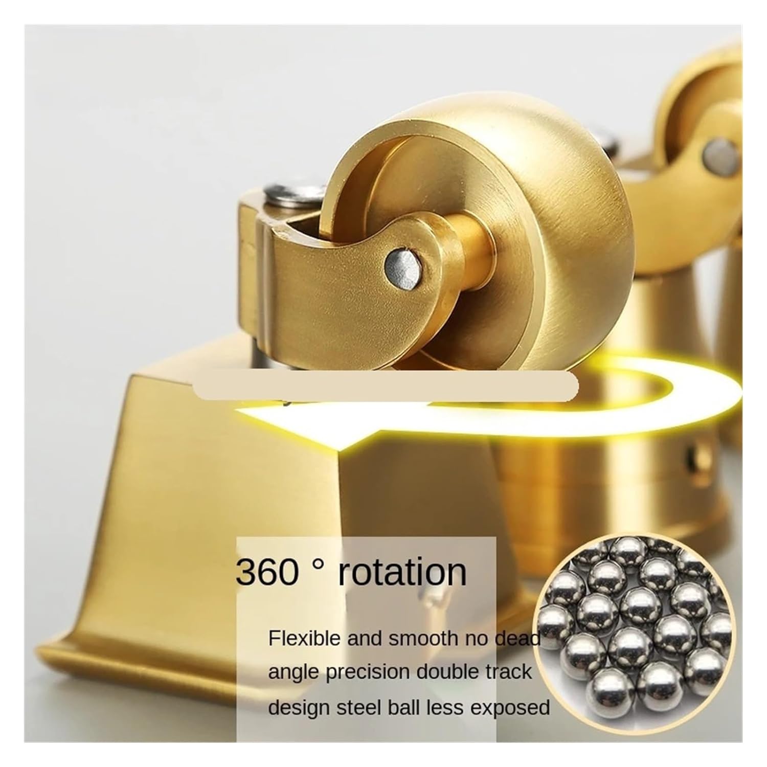 

Pure Brass Swivel Wheel Metal Flat Caster Heavy Duty Silent Furniture Support Leg Chair Bed (Color : E)