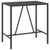 Bar Table with Glass Top Black 110 x 70 x 110 cm Poly Rattan