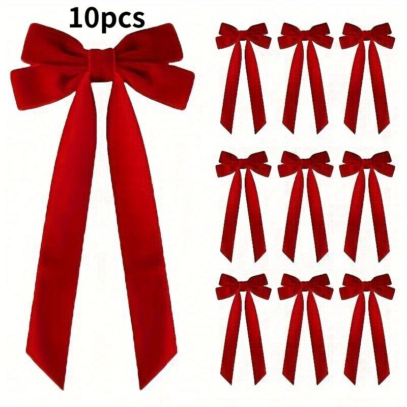 

10 шт. Рождественский венок из красного бархата - Праздничный подарочный круг для рождественских венков, украшений и народных ремесел 10pcs красный