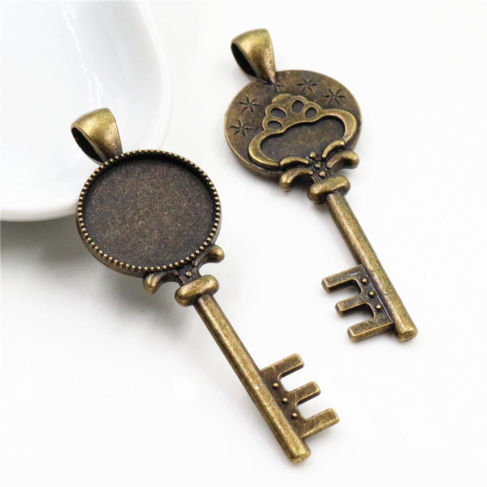 10pcs 18mm Inner Size Alloy Pendant Cabochons Blank Base Setting Bezel Tray DIY Jewelry Making Accessories Findings for Necklace
