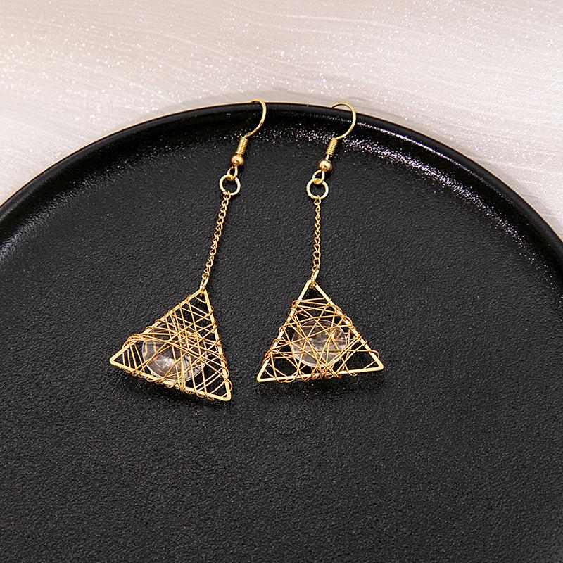 INS Girly Heart & Star Geometric Long Earrings - Simple, Versatile Ear Hooks
