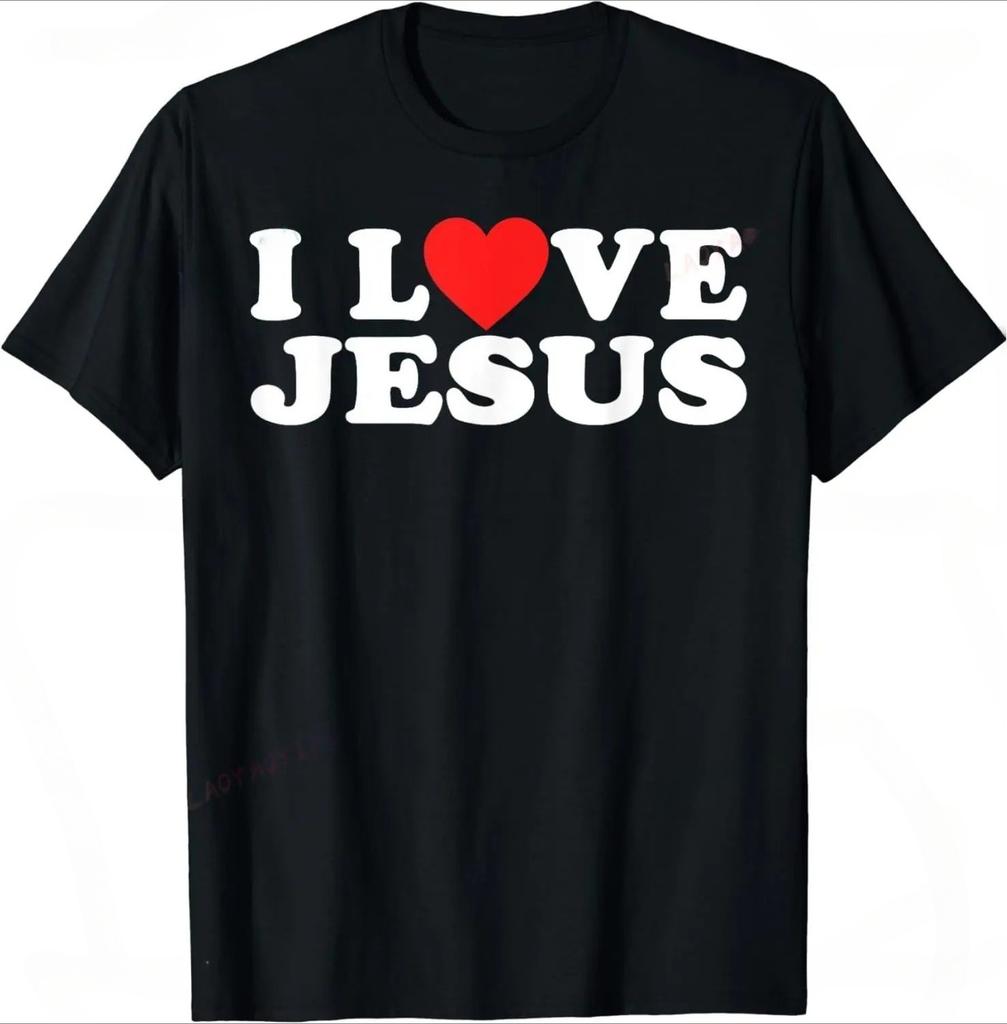 I Love Jesus T Shirt For Unisex Short Sleeved God Cross Religion Tshirt Church Christian Tshirt Fashion Street Tee Top Gift