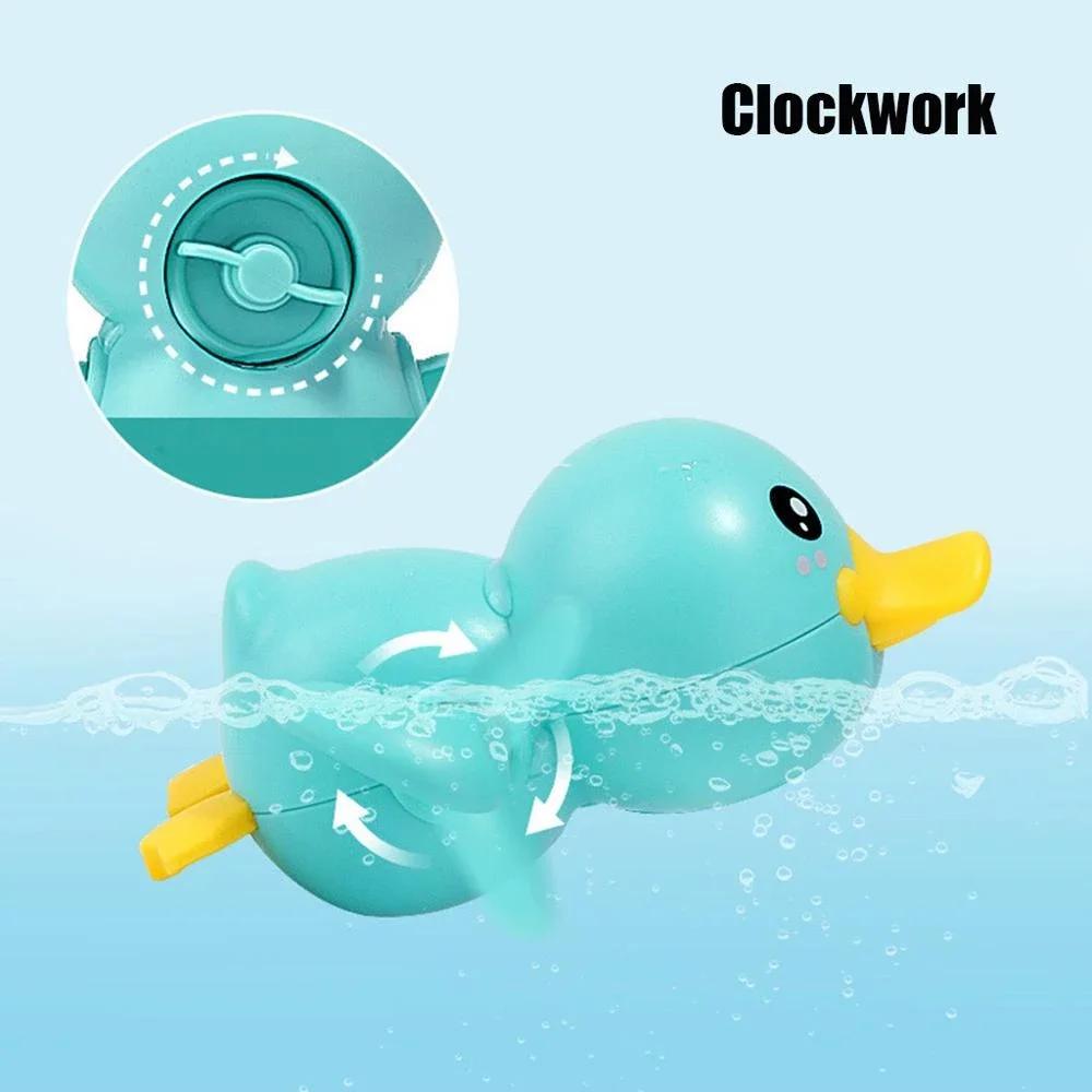 Baby Bath Bathroom Shower Clockwork Swimming Children Play Water Cute Little Duck Kid Bathroom Bathing Bathtub Floating Toys
