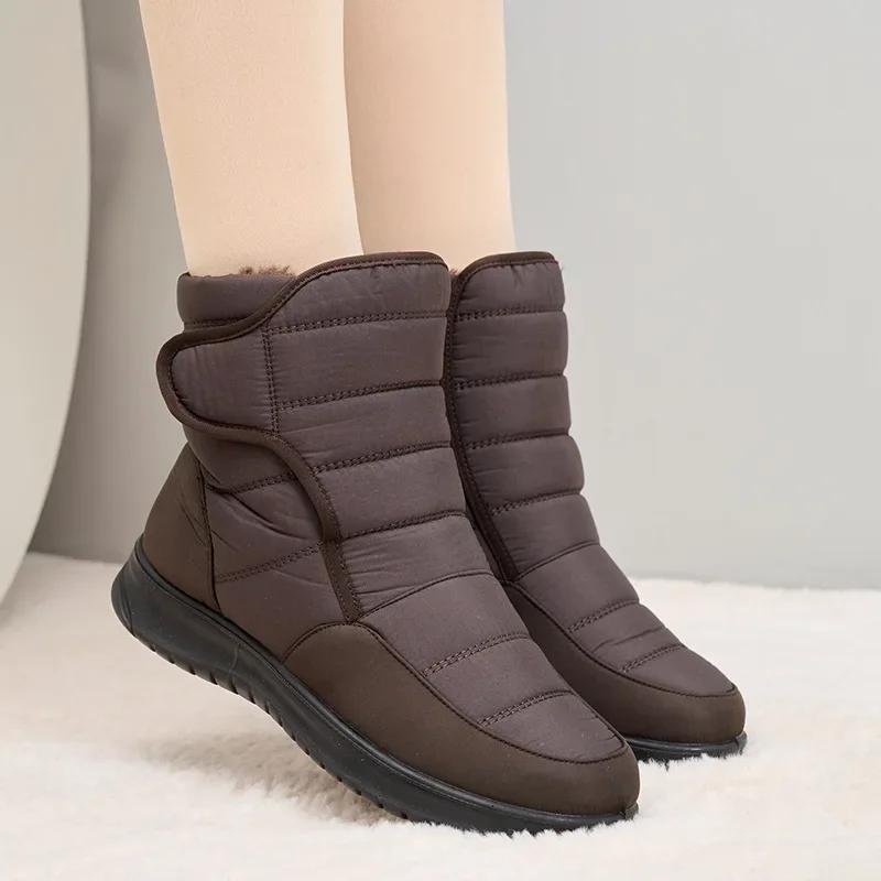 Waterproof Women Boots Winter Shoes Platform Wedge Snow Boots Comfort Thick Plush Warm Ankle Boots Female Footwear Botas Mujer