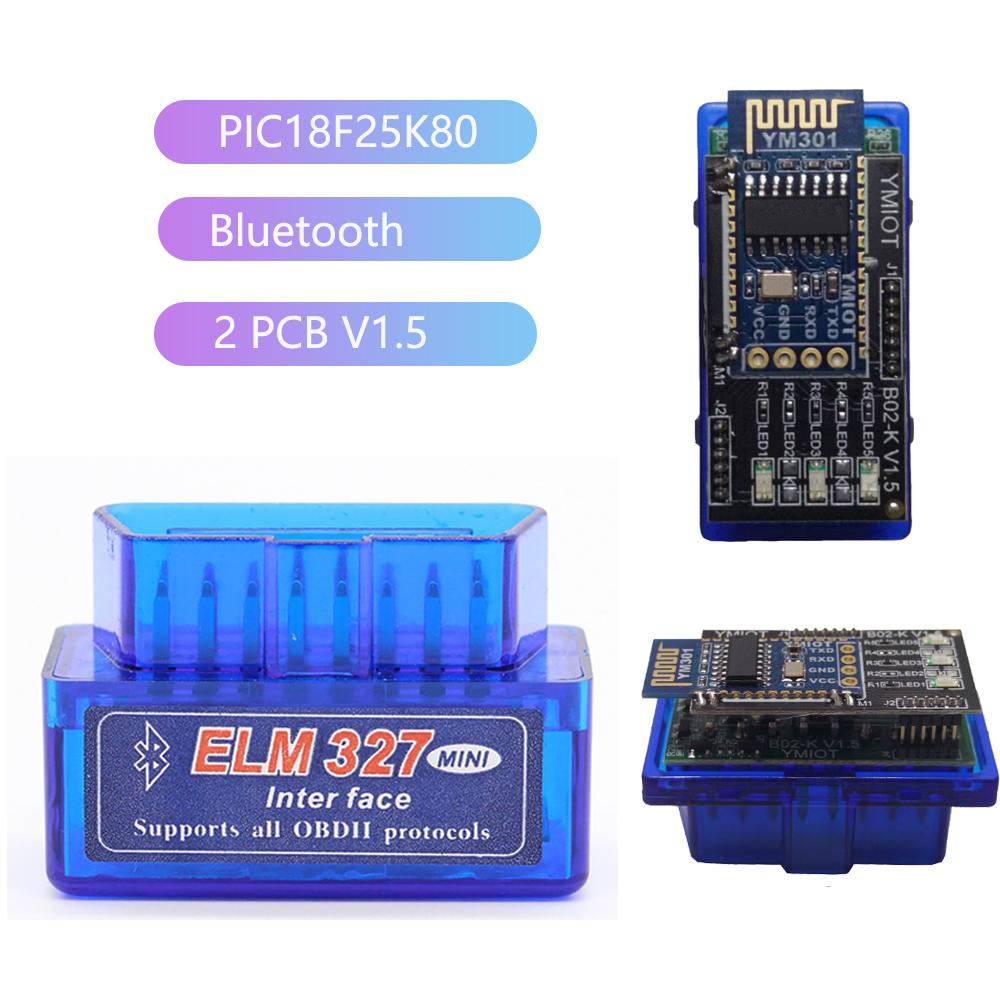 

Kebidu Bluetooth OBD2 сканер PIC18F25K80 чип ELM327 V1.5 двойной печатной платы автомобильный диагностический OBD для Android поддерживает все протоколы OBDII