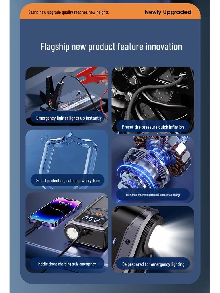 Kompakter Starthilfe- & Powerbank-Gerät für Notfälle