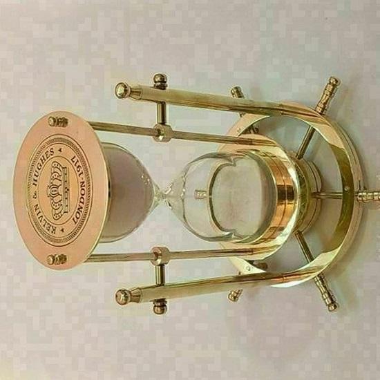 Nautical Brass Stand Rotating & Timer 8 Inch Ship Nautical Sand