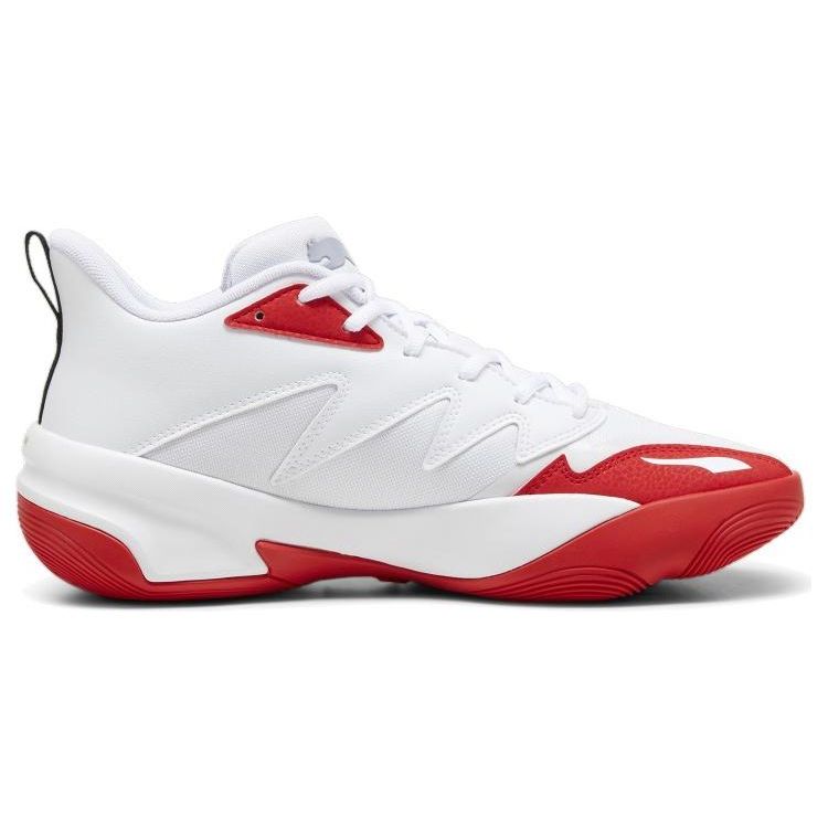 Puma Genetics Round Toe Lace-Up Non-Slip Low-Top Basketball Shoes Unisex Sneaker White Red 379974-04
