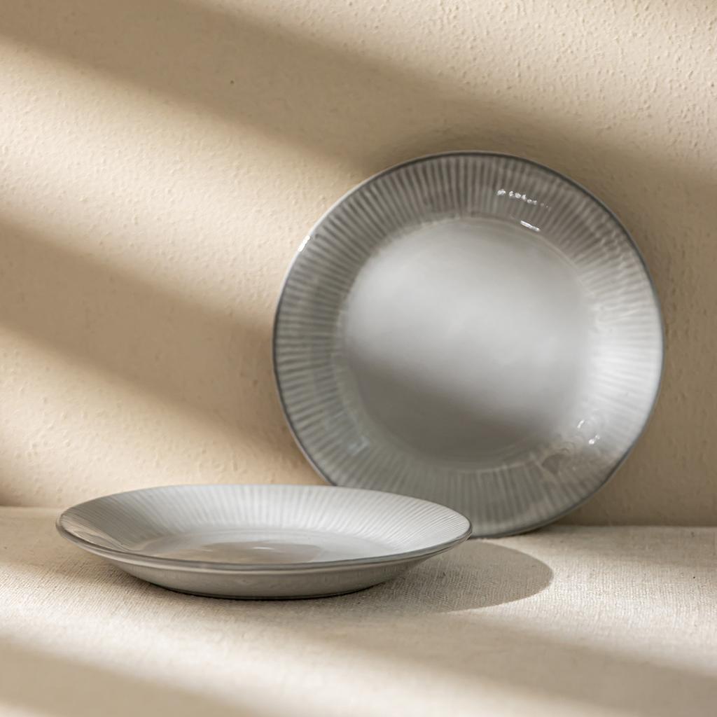 Simple Wind Vertical Bone Plate Ceramic Plate Household Creative Plate Dipping Plate Snack Plate Restaurant Tableware Dish