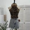 Leopardenmuster Off-Shoulder Neckholder Eng anliegendes Camisole - Sexy Ärmelloses Tanktop für Damen