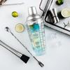 Premium 400ml Glass Cocktail Shaker Set Bartender Set with Mixing Glass Bar Spoon for Home and Professional Use