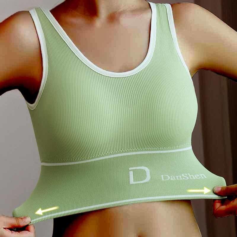 Bralette a Coste Senza Cuciture DunShen - Copertura Completa Senza Ferretto Taglie Forti