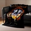 Nightwish Flame Skull Design for All Seasons Blanket Lunch Break Throw Gift