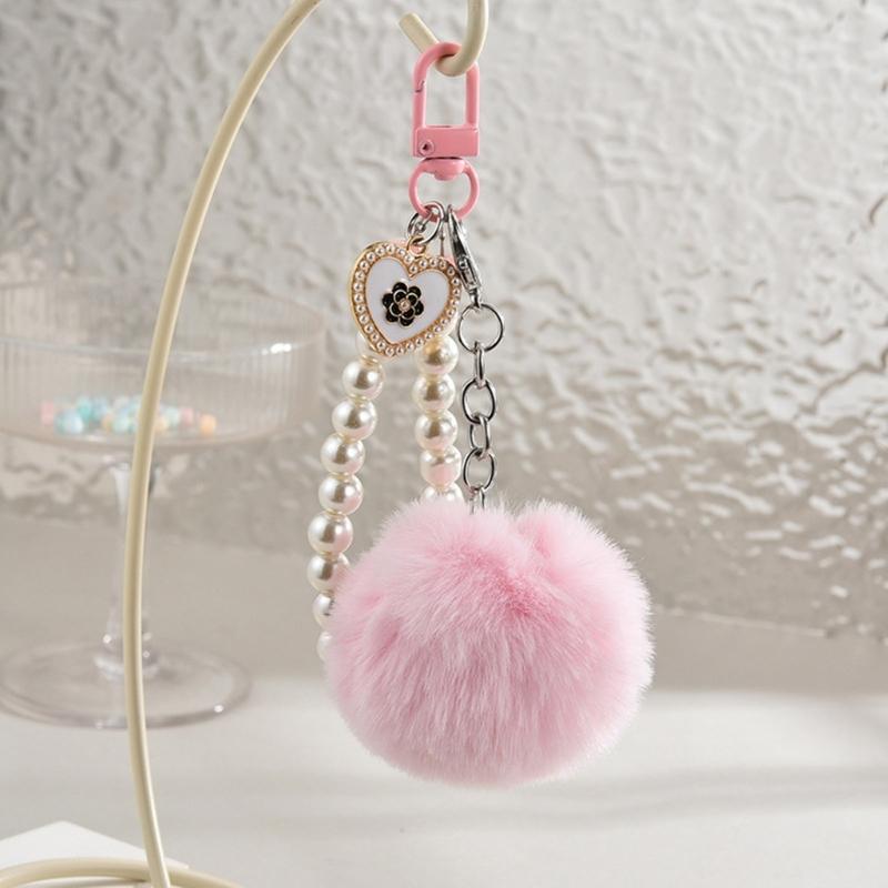 10pcs Rabbit Hair Ball 5.5cm Pompoms for Keychain DIY Bag Charm Plush Ball Applique Material Cap Hat Gloves Accessories