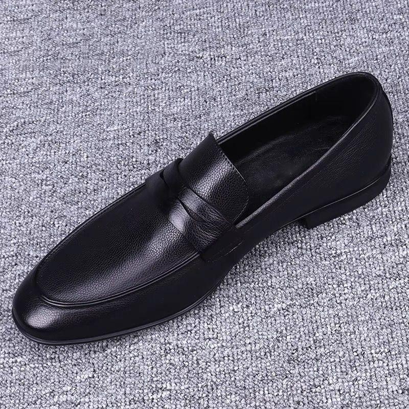 Men's Dress Shoes Business Leather Shoes Classic Slip on Soft Sole Formal Shoes Breathable Loafers British Style Office Men Shoe