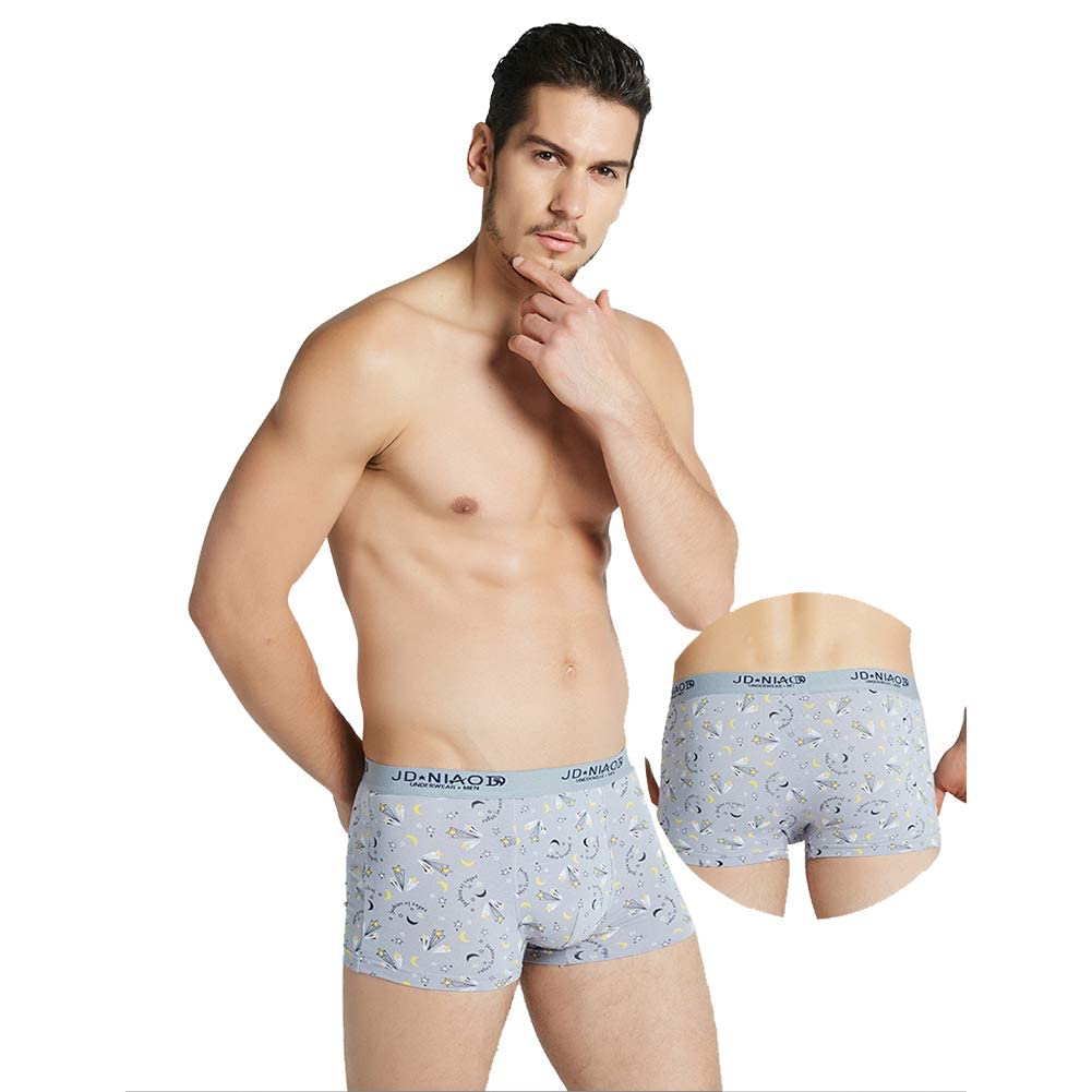 SUNIU Men's Boxer Briefs, Breathable, Moisture-Wicking Cotton Underwear Set, 5-Pack (L/Waist: 66-75cm, [K] 5-Pack)