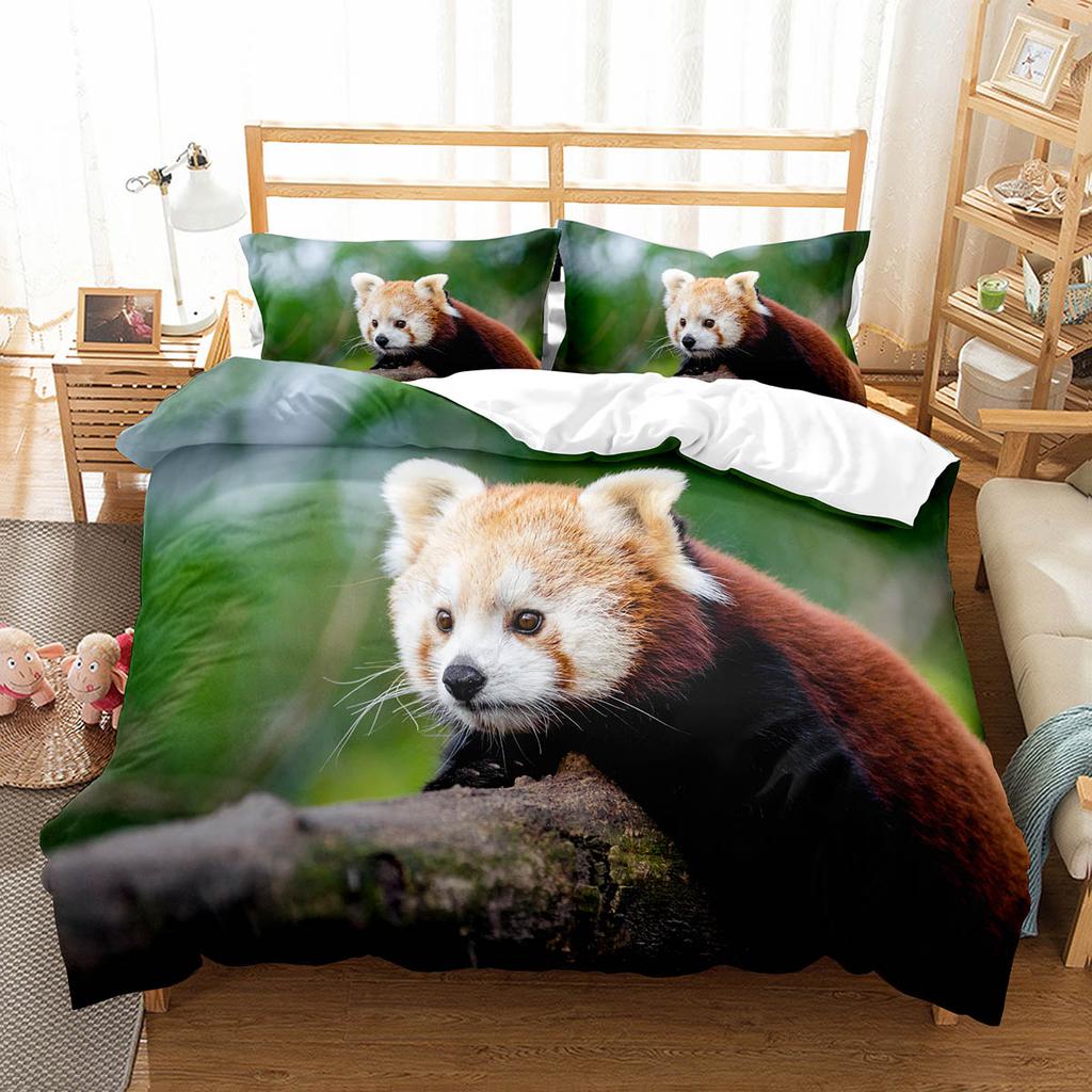 Brown Raccoon King Queen Double Full Duvet Cover Lovely Animal Bedding Set Wildlife Quilt Cover 2/3pcs Polyester Comforter Cover