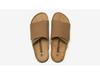 Ruizu Men's Cork Slippers: Trendy Frosted Leather Flip Flops for Beach or Casual Wear.