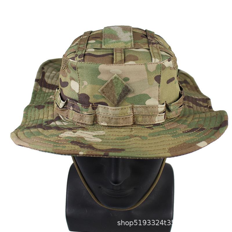 Tactical Camouflage Penny Hat Outdoor Jungle Mountaineering Fishing Fishing Hat Sun Protection Summer Shade Velcro Bucket Hat