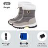 Rechargeable Electric Heated Wool Snow Boots for Women - Warm Cotton Shoes with Heating Insoles.