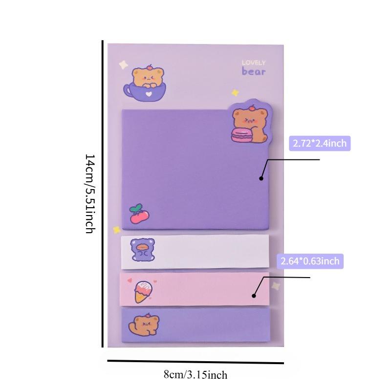 10Pcs Blue Series Combination Index Sticky Notes, 80 Pads Each (20 × 4 Designs), Cute Sleepy Sheep Index Sticky Notes, Self-adhesive