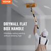 Drywall Flat Box Handle, 40''-64'', Anodized Aluminum Flat Finishing Extension Handle, 5-Section Length Adjustable, Non-slip Grip and 360° Painting